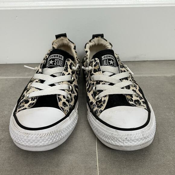 Converse Chuck Taylor All Star Shoreline Womens 7 Cheetah Print Slip On Shoes - Picture 2 of 7